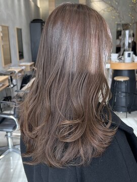 シベルバレー 横浜(sibell) ＊ブリーチなしWカラーロングレイヤーカット顔周りレイヤー韓国