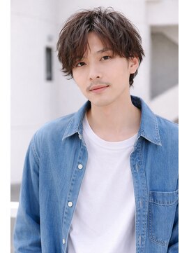 ワゴンバイアフロート(Wagon by afloat) メンズカット/大人シャドウフェザーパーマ/センターパート/池袋