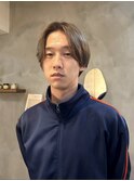 大人グレージュ×ナチュラルセンターパート