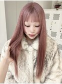 姫カット/ケアブリーチ/ピンクベージュ