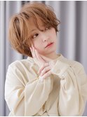 ミルクティーブロンド12トーンひし形マッシュショート20代30代Y