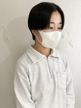 ラミエ バイ メルト 吉祥寺(lamie by melt) "久保田"ハンサムショート暗髪前上がりマッシュ10代20代