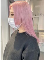 ダブルカラーピンクベージュケアブリーチハイトーン髪質改善