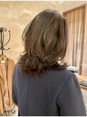 ミディアムレイヤー/レイヤーカット/銀座/ウルフヘア/グレージュ