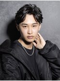 毛流れフェザーショートツーブロックセンターパート