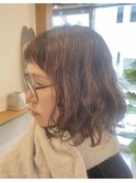 【ボブ】【パーマ】オン眉パーマボブ