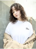 前髪パーマ/波巻きパーマ/大人可愛い/センターパート/FIEL東戸塚