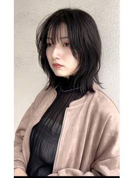 ブゾン(buZon) buzon 外はねミディアム×シースルーバング