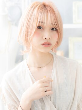 カバーヘア 上尾西口店(COVER HAIR) 韓国風ハイトーンカラー外ハネウルフカットc6上尾10代20代30代