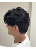 ニュアンスパーマセンターパートフェザーパーマワンカールパーマ