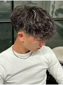 メッシュスペインカールパーマ/メンズ/刈り上げ/眉毛/ツイスト