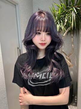 天神美容室 透明感溢れるラベンダーカラー/レイヤーカット/ハイトーン