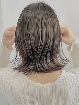 ネックス 表参道本店(nex) デザインカラーレイヤーカットウェットヘアオリーブベージュ白髪