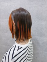 コワフュールトーリ フジグラン店(COIFFURE TORI)&nbsp;インナーオレンジ×切りっぱなしボブ