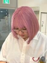 ステラ ヘア デザイン サロン(STELLA hair design salon)&nbsp;桜ピンク×切りっぱなしボブ（浅野）