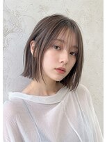 ヘアデザイン アンジェロカフェ(Hair Design Angelo cafe)&nbsp;タッセルボブ×アッシュグレージュ【20代30代40代】