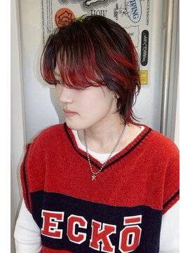 ウーズ ハラジュク(Ooze.HARAJUKU) ハッシュカットグレージュデザインカラーツートーンカラー原宿