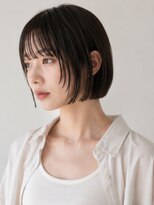 リッチ 横須賀中央店(Rich) ショートボブ ダークブラウン 顔周りカット 20代 前髪カット