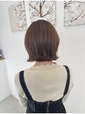 柔らかい外ハネボブと、オリーブカラー◎