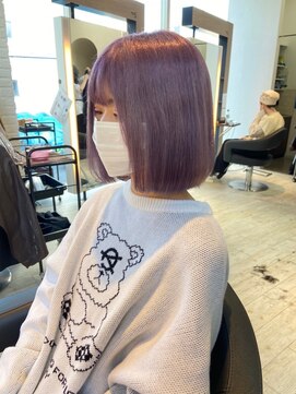 インク サカエ(inq sakae) ペールパープル×ボブ◎