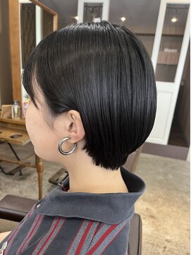 シェノン 西梅田(CHAINON) オリーブベージュ/前髪/黒髪/ハンサムショートボブ/髪質改善