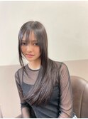 韓国ロング大人レイヤーシンプルストレート◎シアーカラー