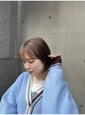 透け感顔まわり似合わせ韓国くびれレイヤー切りっぱなしボブ