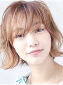 大人かわいい前髪セシルカットココアブラウンフリンジウェーブ