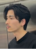 天神ニュアンスパーマフェザーパーマセンターパートウルフカット