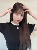 韓国風/シースルーバング/ストレートロング