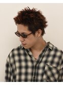 スパイキーショート×オレンジ×ブラウン