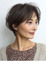 ハーツ(Heart's)&nbsp;白髪ぼかし脱白髪染め似合わせショートボブ40代50代60代