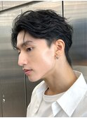 アクティブショートフェザーパーマルーズショートセンターパート