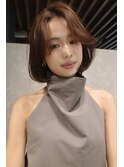 フレンチボブ海外ボブ丸みボブカーテンバング重めボブ表参道30代