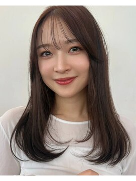 パザパ 花楯店 山形(pa za pa) シースルーバング/ナチュラルストレートロング/韓国風暗髪/30代