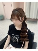 サイドおだんごポニー