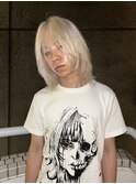 グレージュハンサムショートケアブリーチカラーツートンカラー