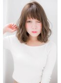 *LOREN*斜めバングで小顔♪ゆるめなラフウェーブで抜け感ロブ