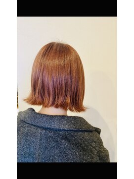 ヘア ナヴォーナ 千代ケ崎店(hair NAVONA) オレンジブラウンボブ