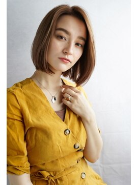 ヘアールーム アート(hair room a to by NYNY) 前下がりボブ☆アッシュベージュ