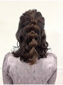 ハーフアップアレンジ ヘアセット ヘアアレンジ 結婚式お呼ばれ