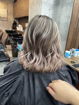 ラフ(LAFF) #バレイヤージュ#グレージュカラー#ボブウルフ#ココアベージュ