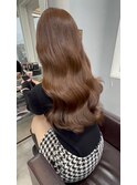 イメチェンハッシュカットフルバング似合わせレッドブラウン