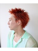 オレンジスパイキーショートメンズショート