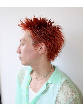 オーシャントーキョー ホワイト 原宿(OCEAN TOKYO WHITE) オレンジスパイキーショートメンズショート