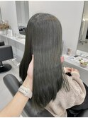 オリーブベージュ艶感ストレート美肌透明感