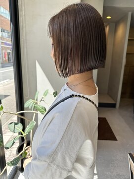 ヘアー アイス ルーチェ(HAIR ICI LUCE) ぱつっとボブ　ミニボブ　髪質改善　デトックス　グレージュ西田