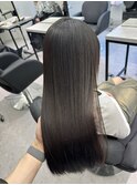 韓国 くびれロング レイヤー ワンホンヘア 小顔前髪
