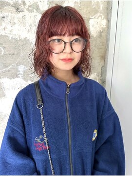 シータ(sheta) 【表参道sheta中澤】レッドブラウン似合わせカットボブパーマ