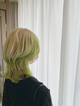 アレンヘアー 京橋店(ALLEN hair) ホワイトベージュ×ライムグリーン